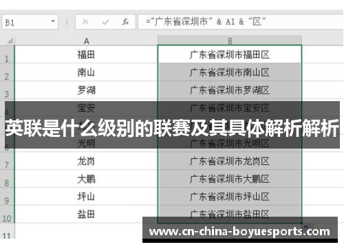 英联是什么级别的联赛及其具体解析解析