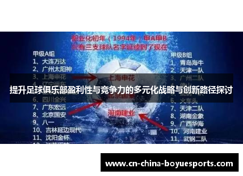 提升足球俱乐部盈利性与竞争力的多元化战略与创新路径探讨 提升足球俱乐部盈利性与竞争力的多元化战略与创新路径探讨