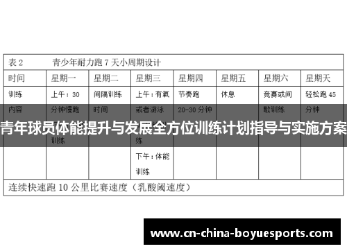 青年球员体能提升与发展全方位训练计划指导与实施方案